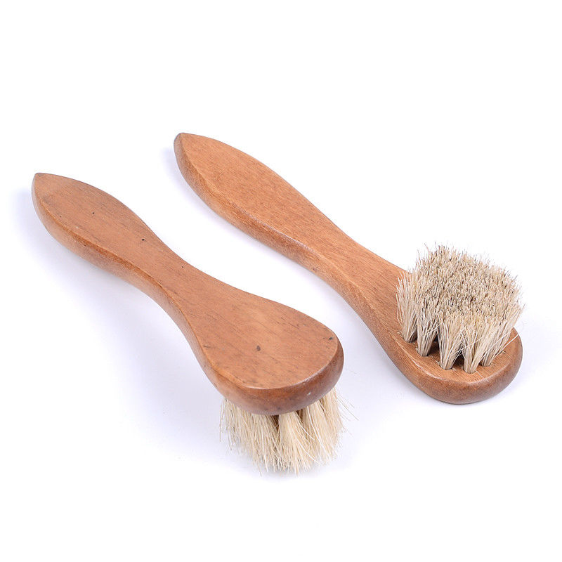Natural Horsehair Shoe Brush Polish Applicator For Oil Taking