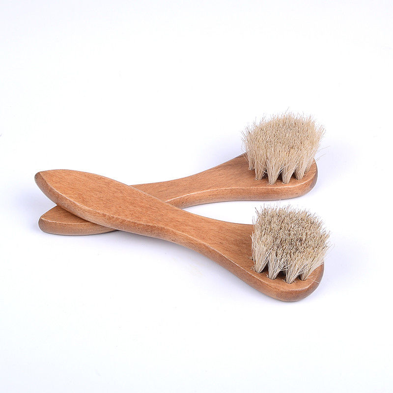 Natural Horsehair Shoe Brush Polish Applicator For Oil Taking